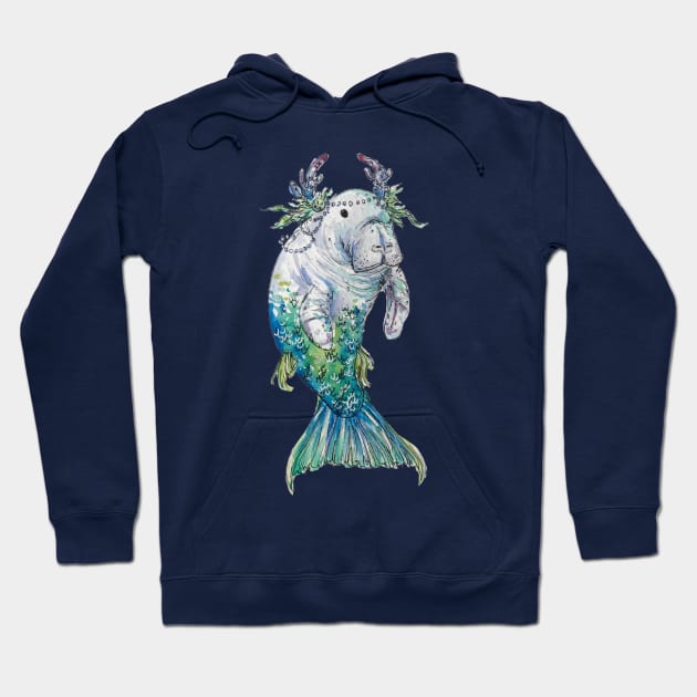 Mermaid Manatee Hoodie by aquabun